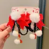 Pinza para el pelo de niña pequeña León Danzante Hanfu Borla Año Nuevo Accesorio para el pelo Peluca Princesa Lazo Adorno para el pelo Pinza para el pelo de niños