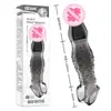 Manga Vibratoria Escamada Diente de Lobo Transparente Negra Extensión de Cristal para Hombres Juguetes Sexuales para Adultos Venta al por Mayor