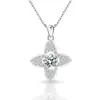 Comercio Exterior Transfronterizo Plata de Ley S925 Collar de Trébol de Cuatro Hojas Femenino Color D Moissanita de 1 Quilate Colgante de Hierba de la Suerte Cadena para Clavícula