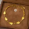 Nuevo Producto Que No Se Desvanece Fácilmente, Pulsera de Calabaza Dorada Arena Estilo Antiguo Incrustada con Diamantes, Joyería de Nicho de Lujo Ligero, Sensación de Alta Gama, Pulsera de Fortuna y Prosperidad para Mujeres