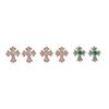 Brincos de Conjunto Cruzados Tricolores com Diamantes Inteiros Simples Moda Retrô Francesa Exquisitos Leve Luxo Versáteis Super Brilhantes para Mulheres