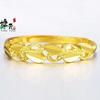 Oro de Arena Vietnamita Joyería Nueva Ramas Doradas y Hojas de Jade Anillo de Diseño Moderno y Versátil para Mujer Anillo Abierto de Oro de Arena