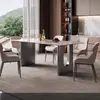 Mesa de comedor de pizarra, juego de mesa de comedor rectangular y sillas, sillas minimalistas, muebles modernos y sencillos para el hogar para espacios pequeños, juego de comedor de alta gama