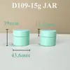 Fabricante de Materiales de Empaque para Cuidado de la Piel Shantou Plástico Verde Mate Materiales de Empaque Rectos Botella Cosmética Botella de Muestra para Crema de Ojos Crema Facial 15g