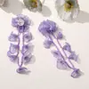 Novos Brincos Headdress Broche Case de Celular Acessórios de Roupa de Flor de Rede com Tassel Bilateral de Lírio-do-Vale para Menina Coreana