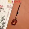 Yiming Xianyuan Chaveiro Criativo de Pau-Rosa Zodíaco Cavalo com Moeda de Cobre Incrustada Pingente de Cordão Vermelho É um Ótimo Presente