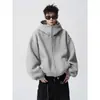 Sudadera con Capucha Cardigan Estilo Americano para Hombre Otoño e Invierno Calle Alta Versátil Holgada Sudadera con Capucha Chaqueta Marca de Tendencia Retro Casual Sudadera con Capucha Hombre