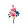 Nova Broche Retrô Estilo Chinês com Gotejamento de Óleo, Peônia e Pérola, com Flores de Strass Multicor, Acessório Feminino para Qipao e Hanfu