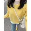 Suéter Verde Mujer Otoño Invierno Estilo Coreano Cárdigan de Punto Suave Estilo Perezoso Atmósfera Rejuvenecedor Espesado Cuello Redondo Top