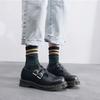 Nuevos Zapatos Mary Jane MARYJANE de Primavera y Otoño 8065 de Caña Baja de Piel de Vaca Estilo Retro Estudiante Británica para Mujer