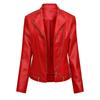 Jaqueta feminina slim fit da Amazon para mulheres, jaqueta fina para primavera e outono, roupa de motociclista feminina, jaqueta de couro com gola grande e moderna
