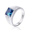 Anillo de titanio con gema para hombre, moderno y sencillo, joyería de anillo de comercio exterior transfronterizo
