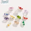 Cristal Incrustado Circonita Color Diamante de Garra Marquise Base Plateada Pulsera de Cuatro Garras Collar Diamante Cosido a Mano Accesorios de Joyería DIY
