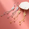 Plata de Ley S925 Nalan Exquisito Minimalista Estilo Ins Nicho Diseño Moneda de Cobre Cristal de Hielo Borla Gancho para Oreja M07506