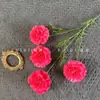 Flores Artificiales con 4 Claveles para Decoración de Salón de Bodas, Flores para Pared de Fondo, Adornos para Sala de Estar del Hogar, Ramo para el Día de la Madre