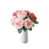 Ai Qingrou Flor de Rosa de Tallo Único Artificial Fabricante Flores Falsas Plantas Verdes Venta al por Mayor Artesanía Decorativa Estilo Nupcial Ins