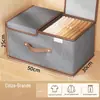 Caixa de Armazenamento Doméstica Transfronteiriça com Tampa, Divisor de Guarda-Roupa, Organizador, Solução de Armazenamento para Roupas e Calças, Cesta de Armazenamento Dobrável