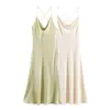 Vestido tipo camisola de verano para mujer 12467, estilo europeo y americano, color liso, textura de satén de seda