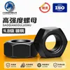 Tuerca Hexagonal de Alta Resistencia Grado 4.8, Tuerca Hexagonal de Acero al Carbono con Conexión de Bloqueo Ennegrecida, Tuerca Hexagonal con Rosca Positiva y Negativa