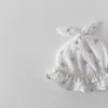 Chapéu de Bebê Yipan 2026 Novo Estilo Ins Primavera e Outono Chapéu Infantil Fino com Orelhas de Coelho e Estampa Floral Chapéu de Balde para Bebê Chapéu de Pescador