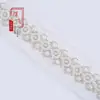 8cm Malla Bordada a Máquina Perlas Strass Cuentas de Arroz Perla Tubular Encaje Accesorios de Ropa DIY Accesorios de Boda