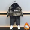 Conjunto de Forro Polar para Niños 2026 Nuevo Otoño e Invierno Estilo Coreano Ropa Fresca para Niños Pequeños Sudadera Conjunto de Dos Piezas de Invierno para Niños