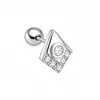 Clavo de acero inoxidable chapado en oro de 18 quilates con circonita para cartílago, joyería de piercing microincrustada, exquisita y compacta