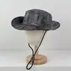 Sombrero de Pescador Retro Británico para Montañismo, Sombrero de Sol de Ala Ancha para Exteriores, Sombrero de Sol de Mezclilla Versátil Unisex para Viajes, Protección Solar de Verano