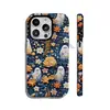 Pintura al óleo temática de Halloween con un patrón floral texturizado y fragmentado, diseño de fantasma, para funda de teléfono iPhone 17, funda de teléfono mate iPhone 16