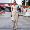 Conjunto de Terno Novo da Moda Europeu e Americano Transfronteiriço 2026 Verão Elegante Conjunto de Colete sem Mangas e Calça Longa