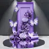 Instalación Creativa de Exhibición de Mariposas Románticas Moradas Estilo Pergamino, Accesorios Personalizados para Puntos Fotográficos Populares en Centros Comerciales