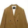 Ropa de Mujer Transfronteriza Primavera y Otoño 2026 Estilo Europeo y Americano Moda Casual Chaqueta Blazer Holgada Decorada con Botones para Mujer E490476
