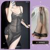 Lingerie Sexy com Puro Desejo, Camisola com Laço de Fita no Peito Vestido para Mulheres Qqny