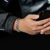 Pulsera de Mantra de Seis Caracteres Estilo Étnico para Hombre, Versión Ancha Giratoria de Moda, Dominante Elegante para Hombre, Joyería de Mano Retro