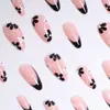 24 piezas de armadura para uñas para adultos, nuevo estilo dulce y fresco transfronterizo europeo y americano, Yanbian flor francesa, arte de uñas desmontable