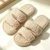 Pantuflas de felpa para mujer de Amazon, pantuflas de algodón gruesas para invierno con suela antideslizante, un artículo popular de comercio electrónico transfronterizo