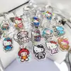 Sanrio Hello Kitty Colgante de Acrílico Pixelado Llavero de Dibujos Animados Lindo Decoración para Mochila de Estudiante Pequeño Regalo