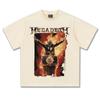 2025 Primavera e Verão Nova MEGADETH Metal Rock Band vintage Heavy Washed Old Camiseta de Manga Curta Trendy