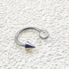 Aço de Titânio G23 Argola para Nariz com Três Garras, Ponta Cônica de Zircônia, Haste Curva de Titânio F136, Piercing de Nariz com Zircônia