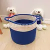 Venda por atacado moderno cesta de armazenamento simples tecido à mão cesta de armazenamento algodão corda de cânhamo roupas sujas cesta de armazenamento de brinquedo comércio exterior