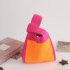 Cor de Contraste Atacado Bolsa de Tricô Bolsa de Pulso Bolsa Tote Bolsa de Mão Bolsa de Tricô Bolsa Feminina Bolsa de Tricô Vazada Tecida Pequena Quadrada