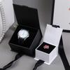 Caja de embalaje para joyas con cinta abatible para pendientes, anillos, collares, joyas, caja de almacenamiento para relojes, pulseras y insignias.