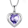 Colgante de cristal azul en forma de amor, collar de corazón eterno, accesorios de joyería para mujer, una generación de cabello