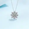Collar de Plata de Ley 925 para Mujer con Colgante de Girasol de Moissanita, Cadena para Clavícula, Regalo para Novia, Venta al por Mayor de Fábrica en Stock