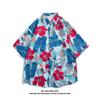 Camisa de verano holgada, moderna y versátil, juvenil, popular, sencilla, estilo japonés para hombre, de media manga y cuello cubano.
