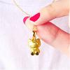 Vacío chapado en oro lindo colgante de gato KT de dibujos animados con goteo de pegamento colgante de gatito tienda de oro con colgante de gatito de oro duro 3D