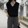 Chaleco de punto de cuello en V estilo europeo para mujer, otoño 2026, suéter de lana pura, prenda exterior para capas, suéter de cachemira para otoño e invierno, top chaleco