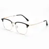 Armazón de Gafas para Hombre con Cara Grande y Marco Grande Moda Elegante Armazón de Media Montura Armazón de Ceja Gafas para Hombre de Gama Alta Armazón de Gafas para Miopía Mujer
