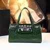 Bolsa de Mamá de Cuero Genuino Incrustada con Diamantes de Gama Alta 2026, Bolso de Hombro Estilo Nuevo para Mujeres de Mediana Edad, Bolso de Mano, Bolso Baguette para Mujer