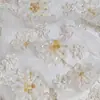 Exquisito encaje bordado con cinta de lentejuelas y bordado floral, tela de organza para vestidos y faldas